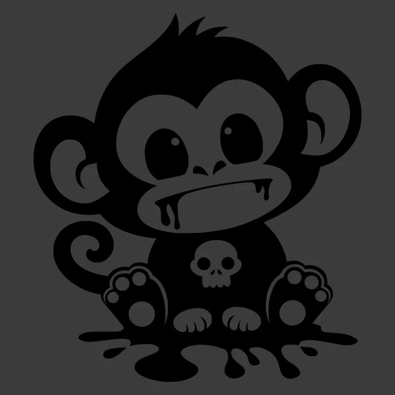 Spooky Monkey with Skull