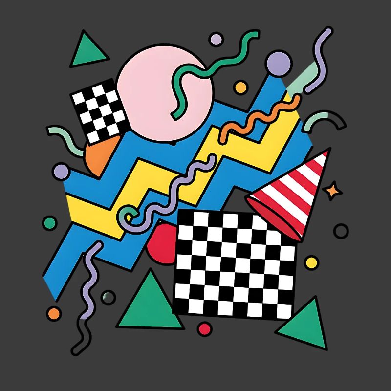 Geometrisches Neon-Punk Muster