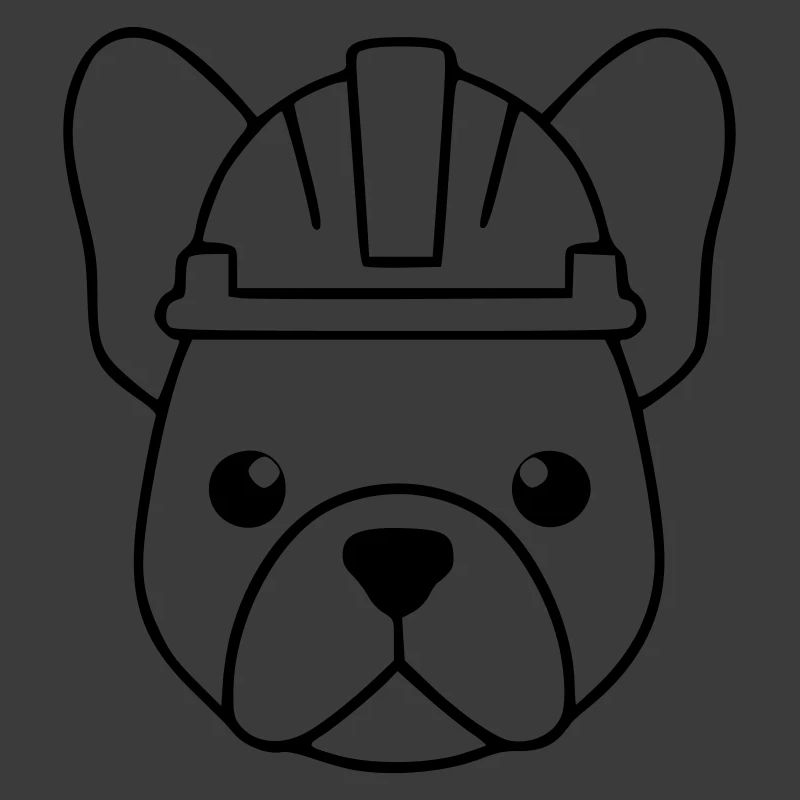 Frenchie Bauarbeiter Helm Outline