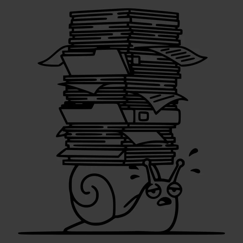 Snail Paper Stack Office Outline
