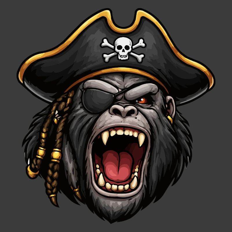Gorille pirate avec cache-œil