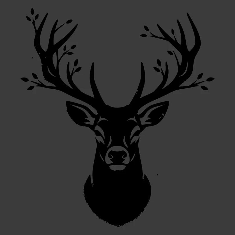 Deer Antlers Forest Silhouette