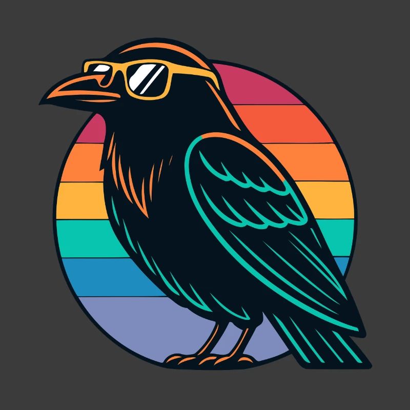 Retro Rainbow Raven