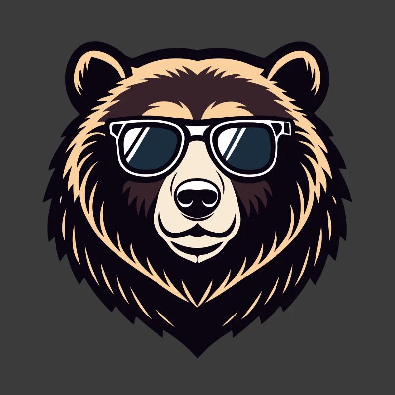Cool bear in glasses