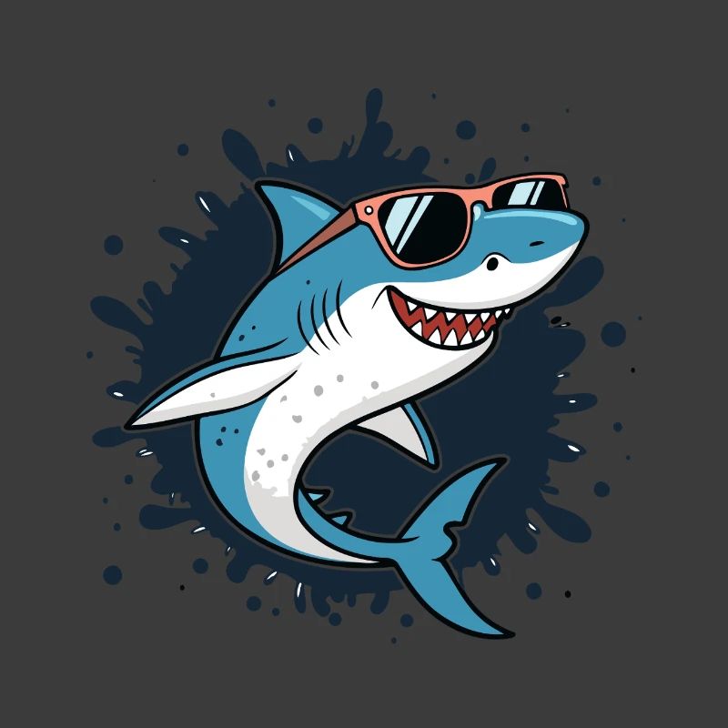 Requin cool explosion d’encre lunettes de soleil