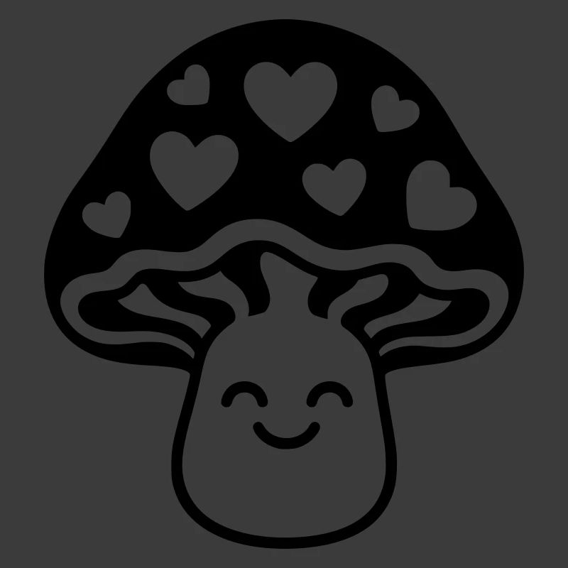 Champignon doux avec cœur et visage