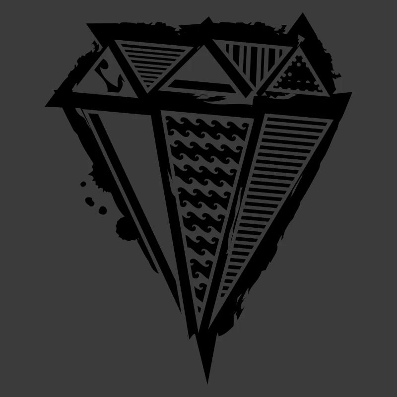 A diamond graffiti with different patterns