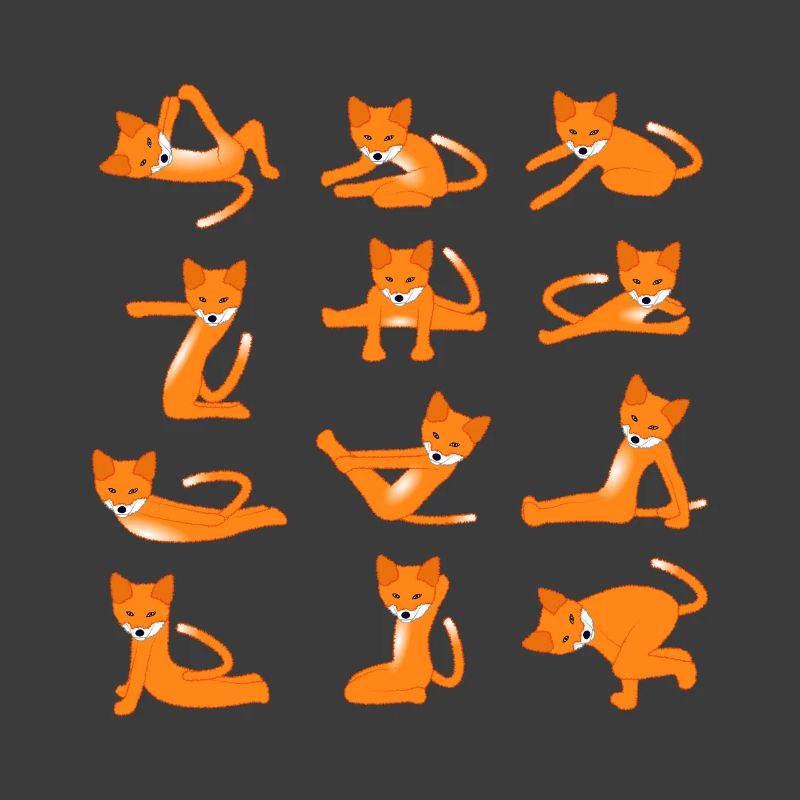 Foxes doing Yoga
