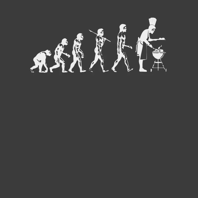 Evolution grillen Fleisch Witz Spaß Mann Geschenk