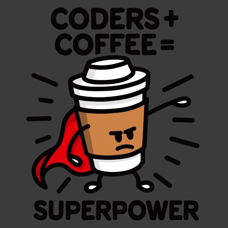 Coders + coffee = superpower (superhero) light
