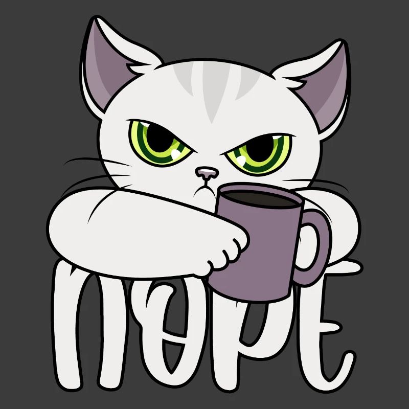 Nope Katze Kaffee
