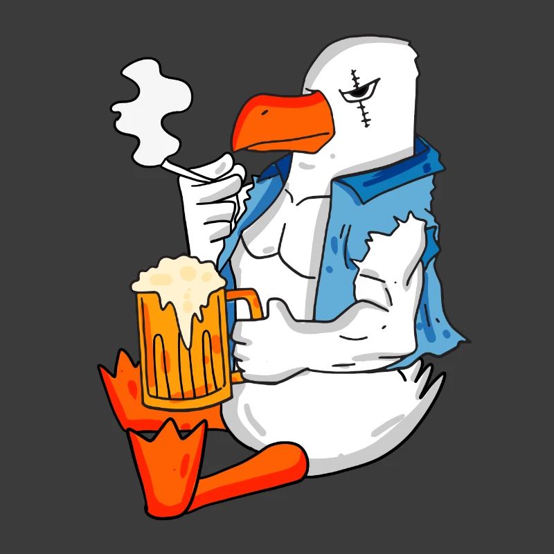 Gefährliche Möwe Bier Nordsee Moin Seemöwe