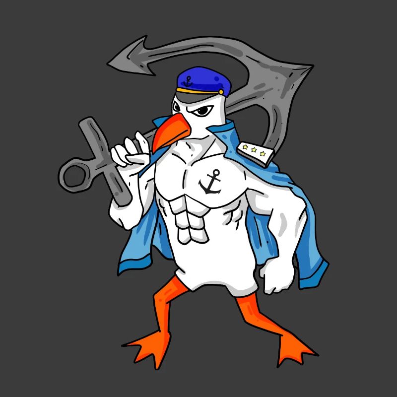 Möwe mit Anker