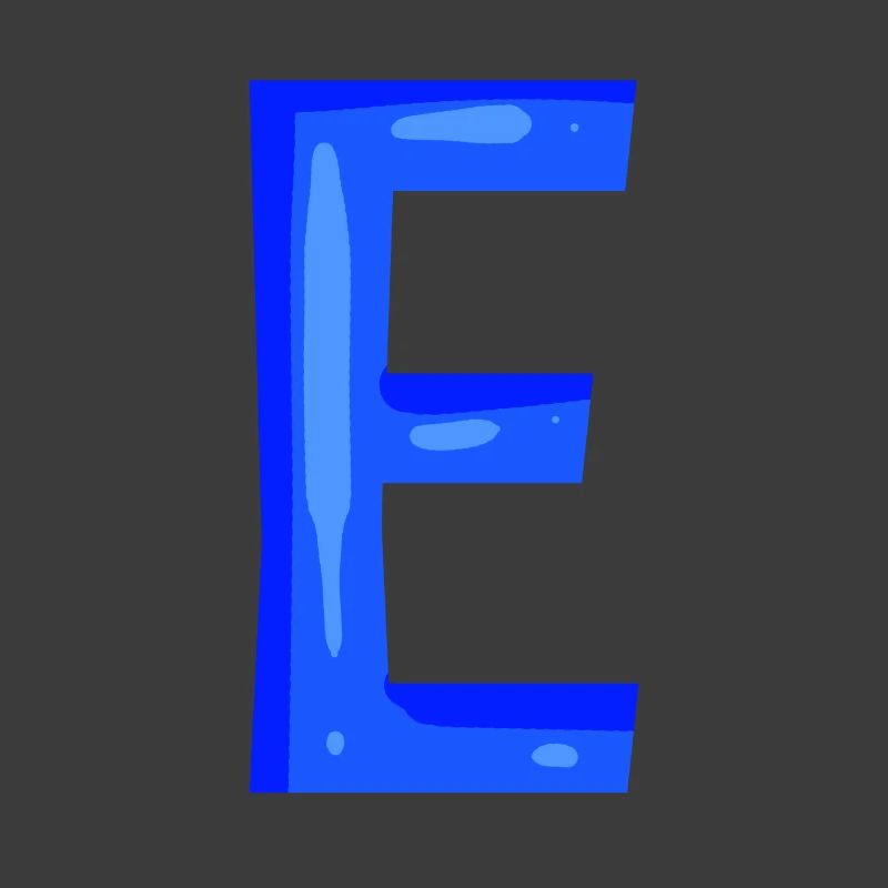 Lettre E initiale bleu