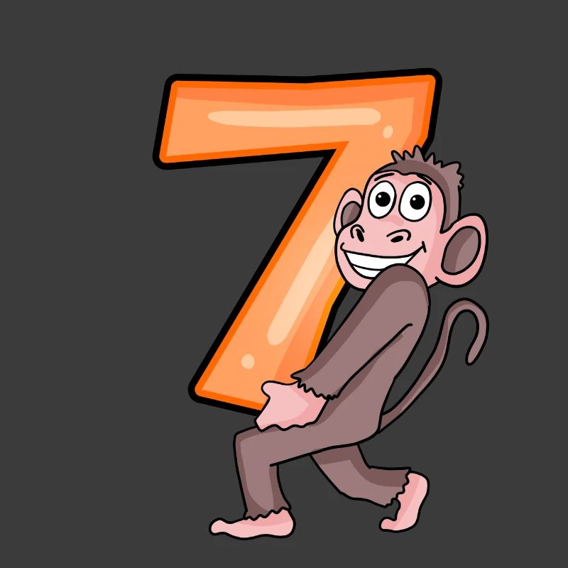 7. Geburtstag Affe Junge 7 Jahre Geschenk