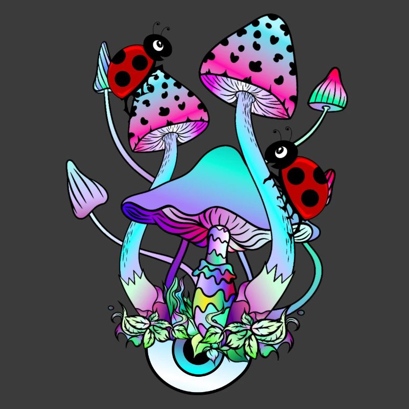 Magic Mushrooms Ladybug Psychedelic Mushroom Art