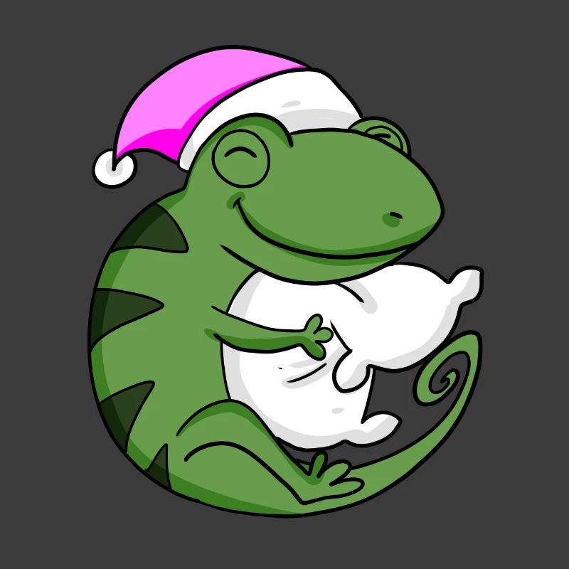 Caméléon avec oreiller et bonnet de couchage