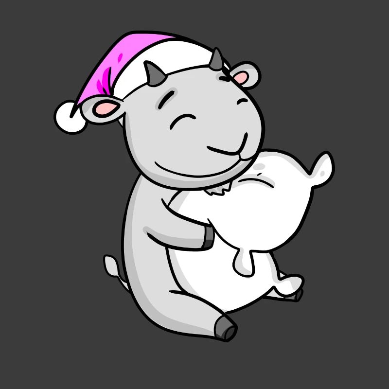 Goat with pillow and sleeping cap