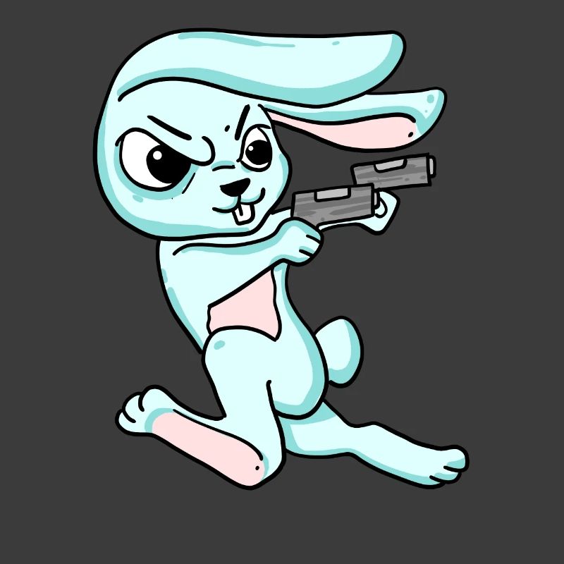 Rabbit with pistol