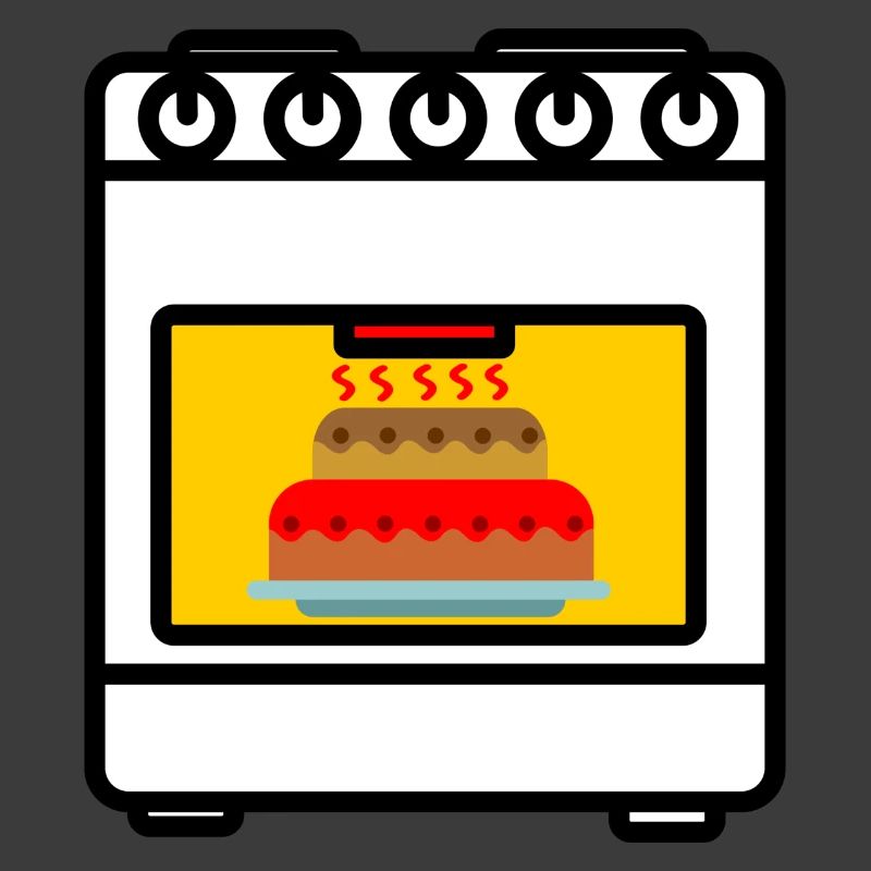 Backofen mit Kuchen