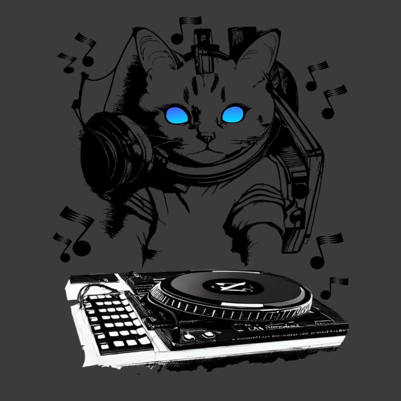 Cat DJ avec table de mixage