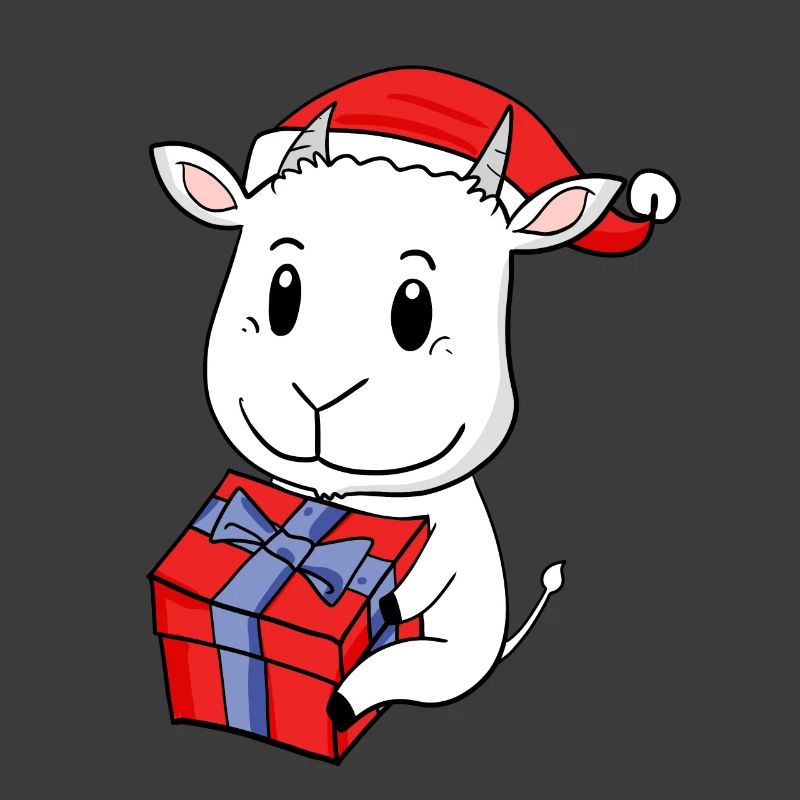 Bébé Chèvre de Noël avec cadeau