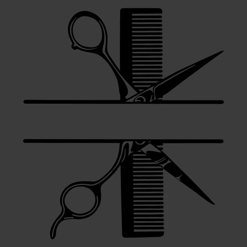 Schere mit Kammtextbanner