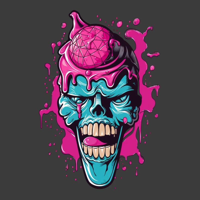 Bunter Totenkopf mit Acryl-Design