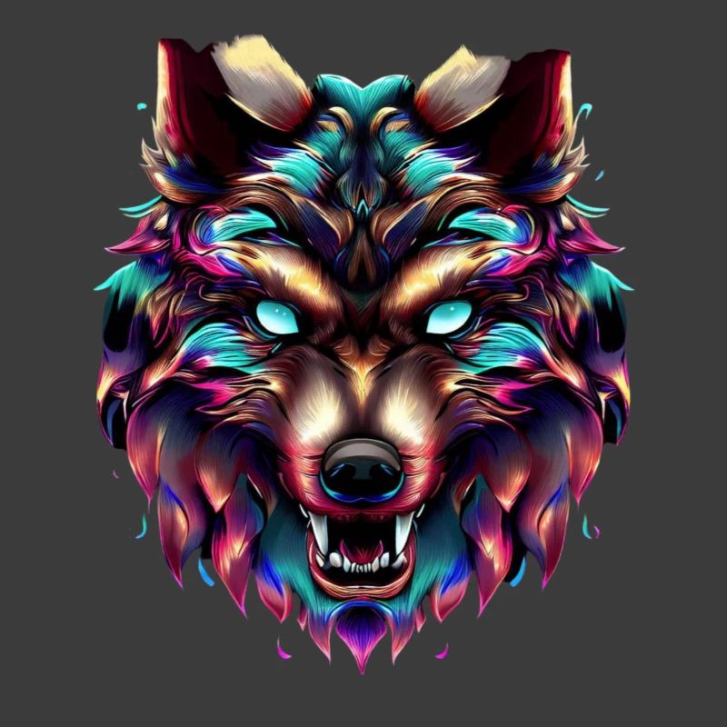 Wolfskopf Synthwave Wolf