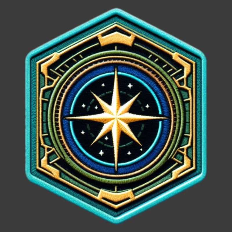 Kartenstern Kompass Patch