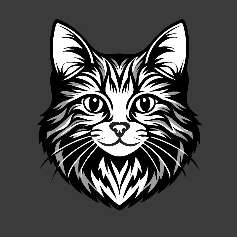 Illustration complexe de visage de chat