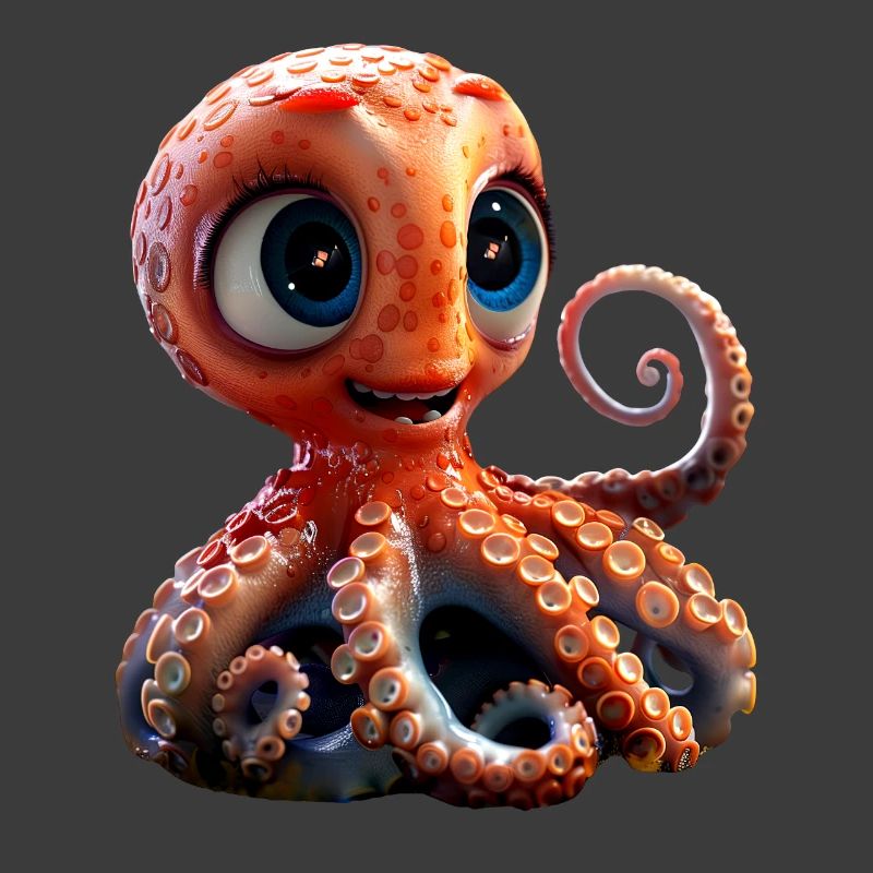 Octopus Small Octopus Cuttlefish Cute Octopus