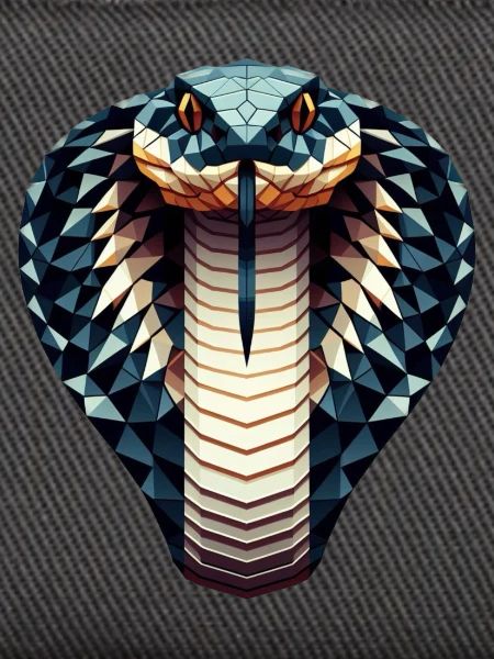 Eine Königskobra im Polygon-Stil
