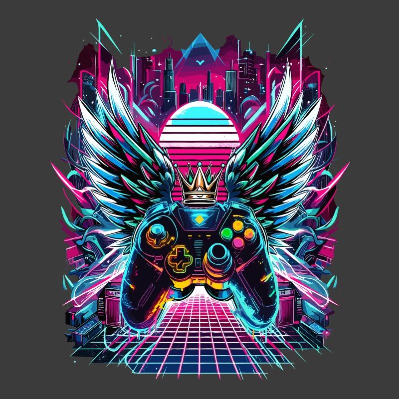 Synthwave Sunset Gamer Controller