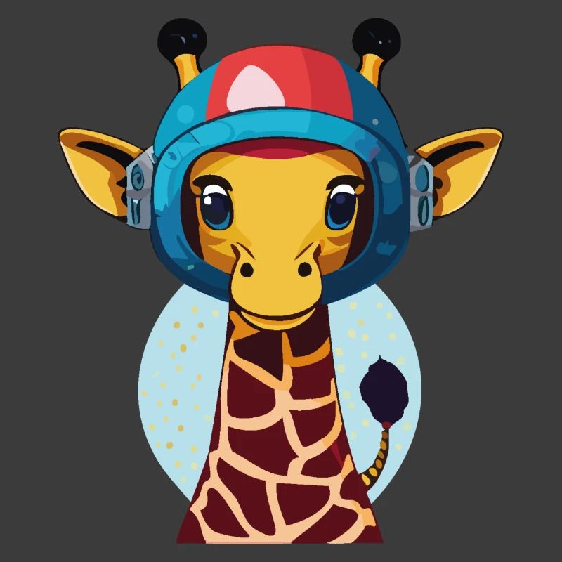 Weltraum-Giraffe mit Helm