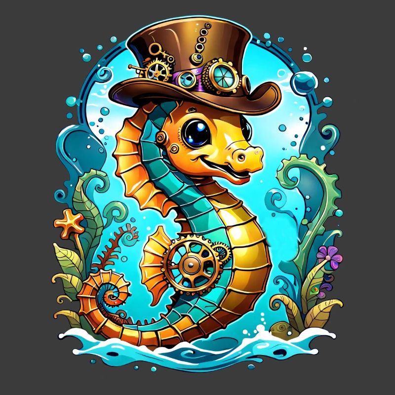 Niedliches Steampunk-Seepferdchen