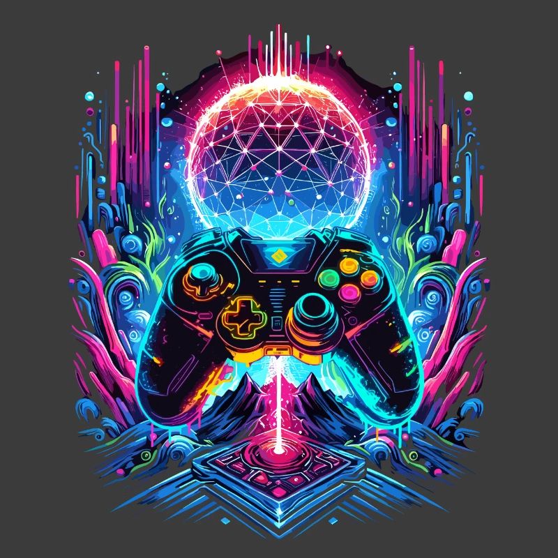 Synthwave Cyberpunk Gaming Controller