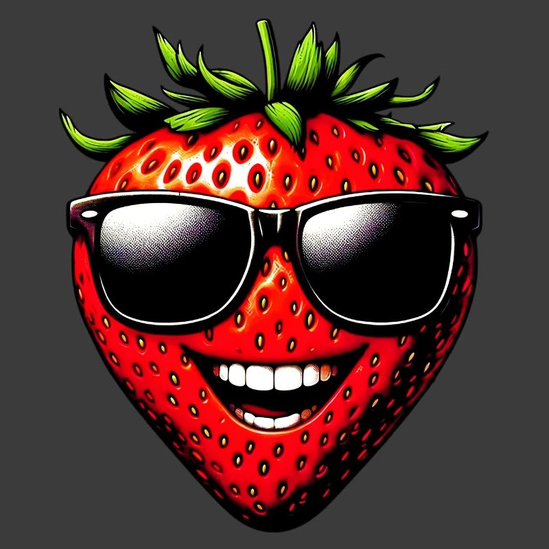 Erdbeere mit Sonnenbrille