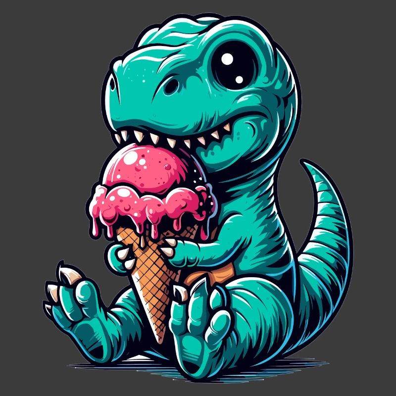 Süßer T-Rex mit Eis Dinosaurier Geschenk