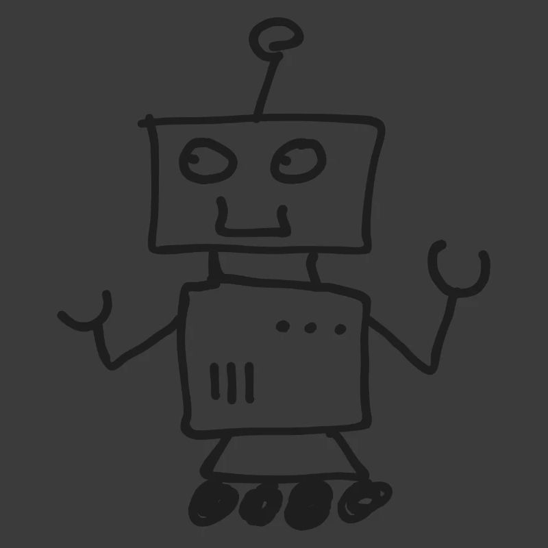 Roboter Doodle Zeichnung