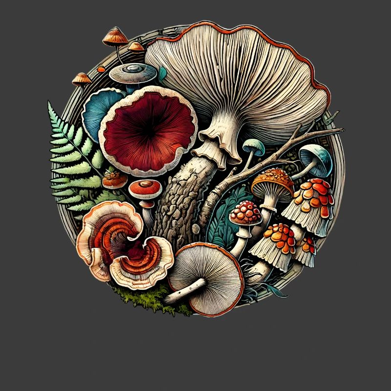 Conception complexe de champignons et d’éléments forestiers