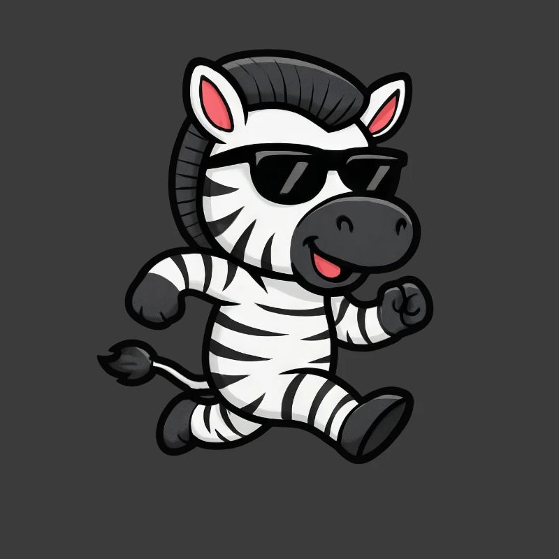 Cool Zebra With Sunglasses Summer Jogging Running