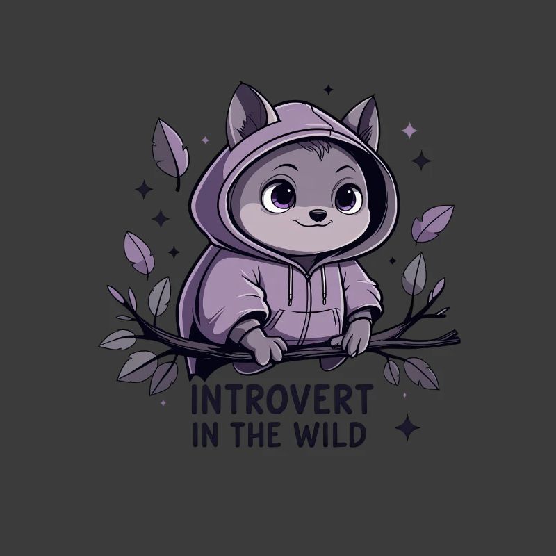 Introvert outdoors – animal in hoodie