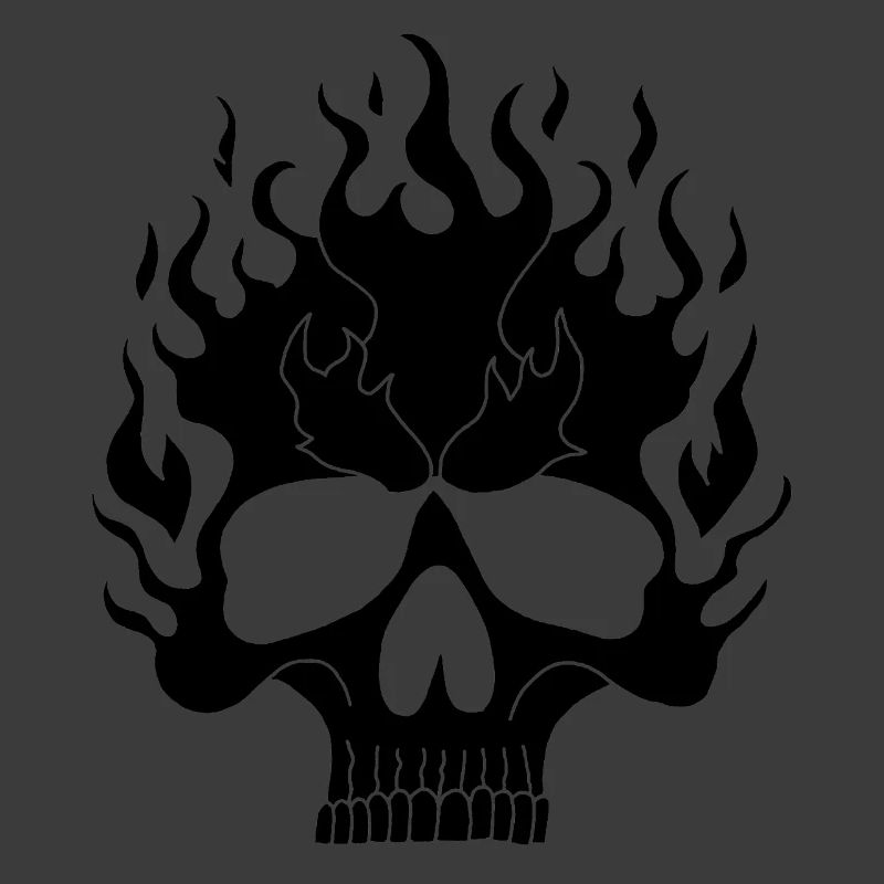 Schwarzer flammender Schädel