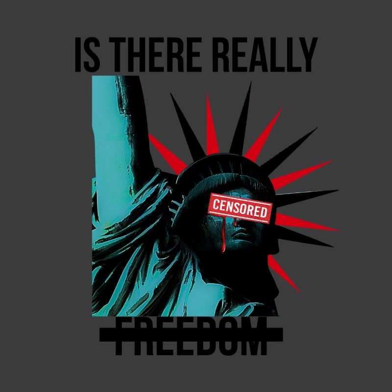 Rebellious Statue with Censorship Elements