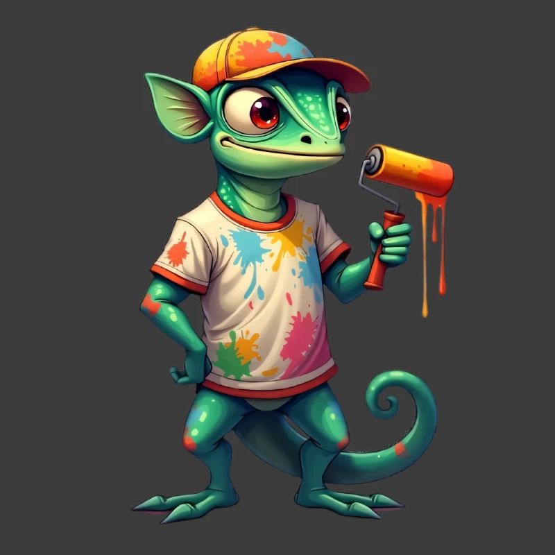 Chameleon as a painter