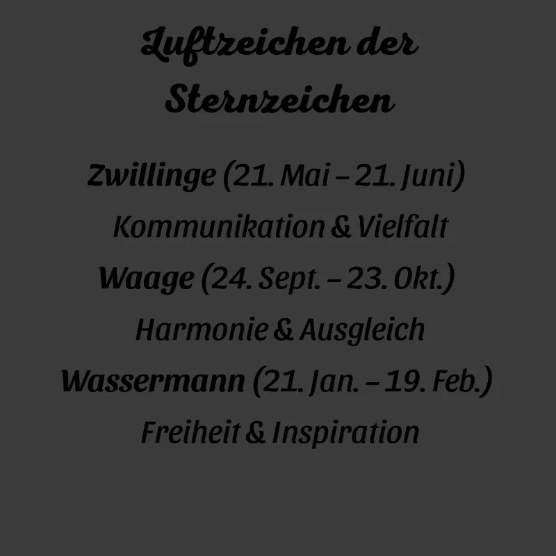 Luftzeichen der Sternzeichen