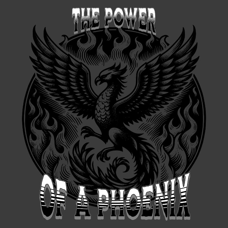 Fiery phoenix with fire