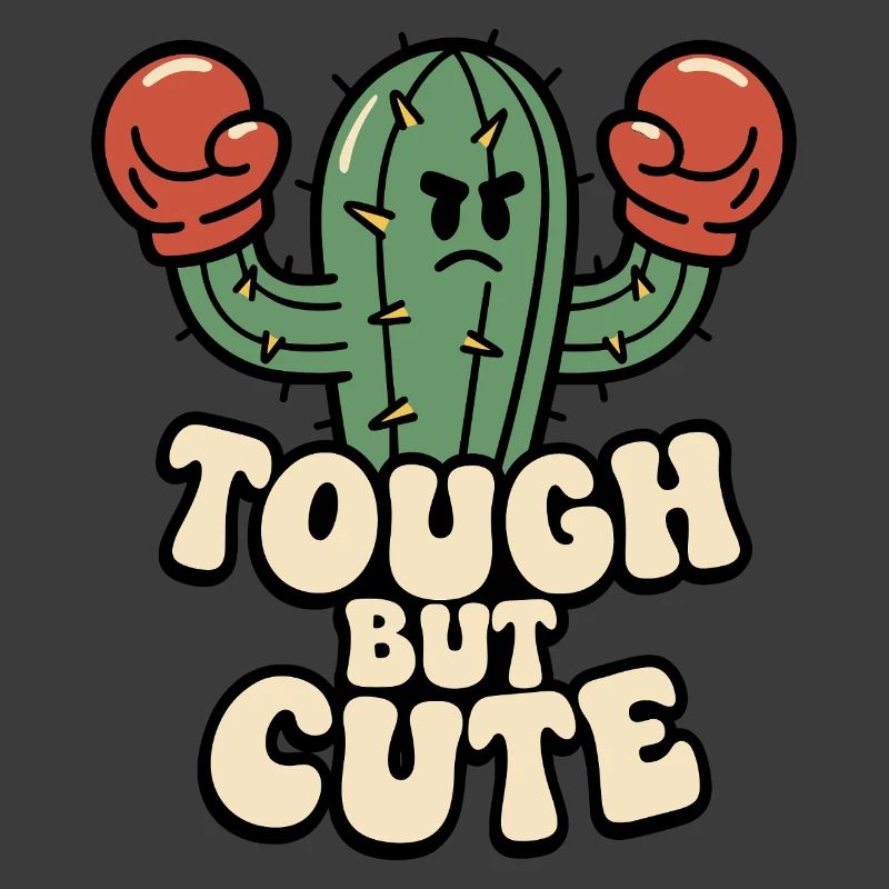 Strong cactus with boxer gloves
