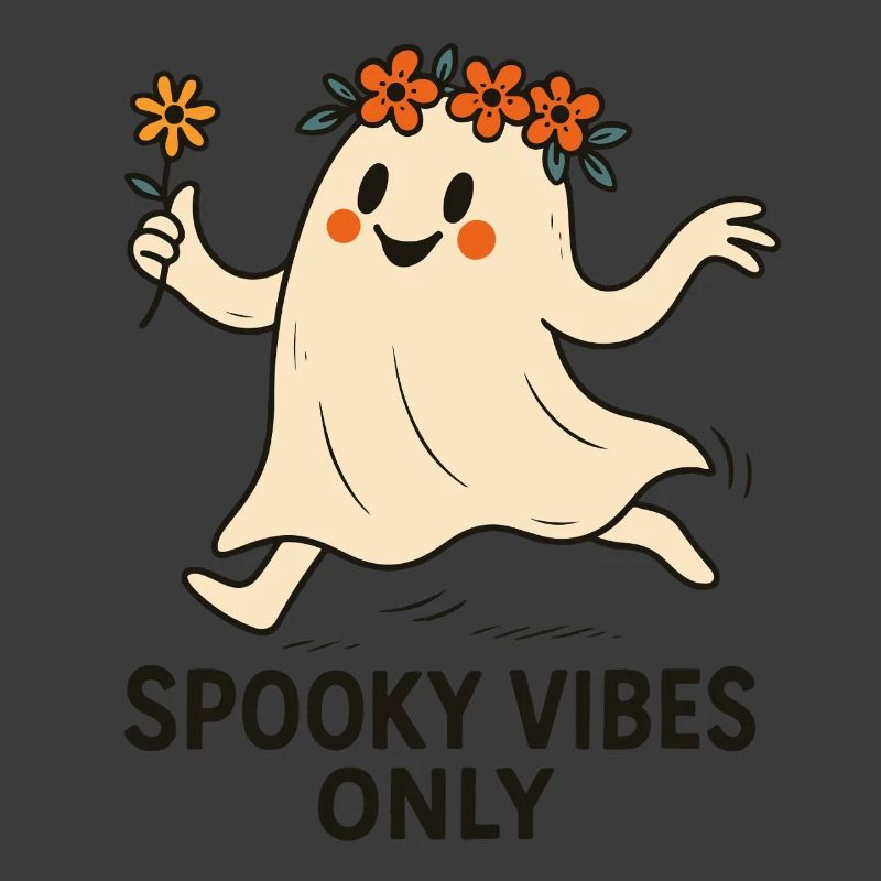 Spooky Vibes Only Cute Ghost Halloween Fun